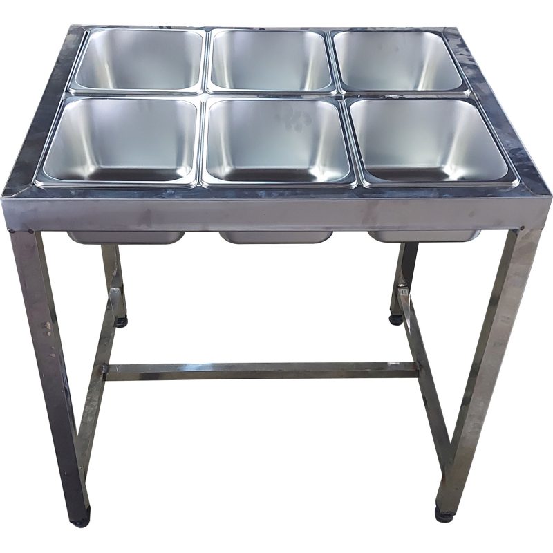 میز بنماری استیل 6تایی سایز یک دوم